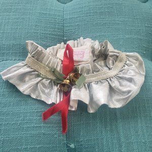 Silver Lame Holiday Garter